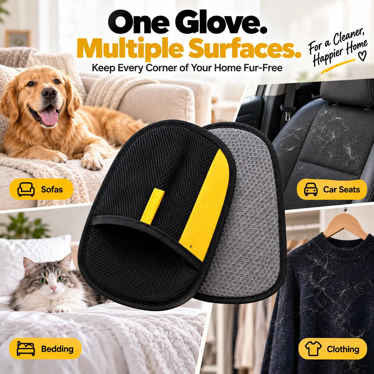 ✨Last Day 50% OFF - Pet hair remover Electrostatic gloves