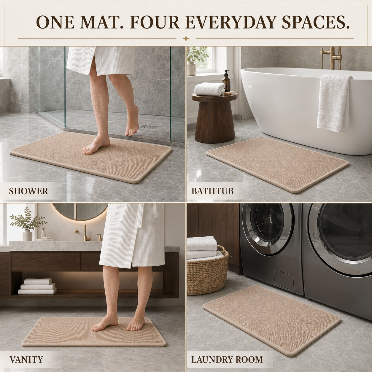 Absorbent Non-Slip Bath Mat