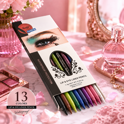 🔥 FINAL CHANCE — 64% OFF — 13-Color Waterproof Lip & Eye Liner Pencil Set