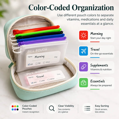 14-Pouch Travel Pill Organizer