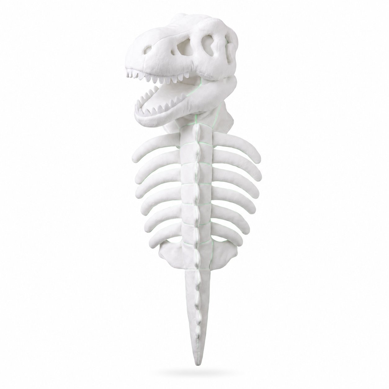 White glow-in-the-dark dinosaur skeleton pet costume