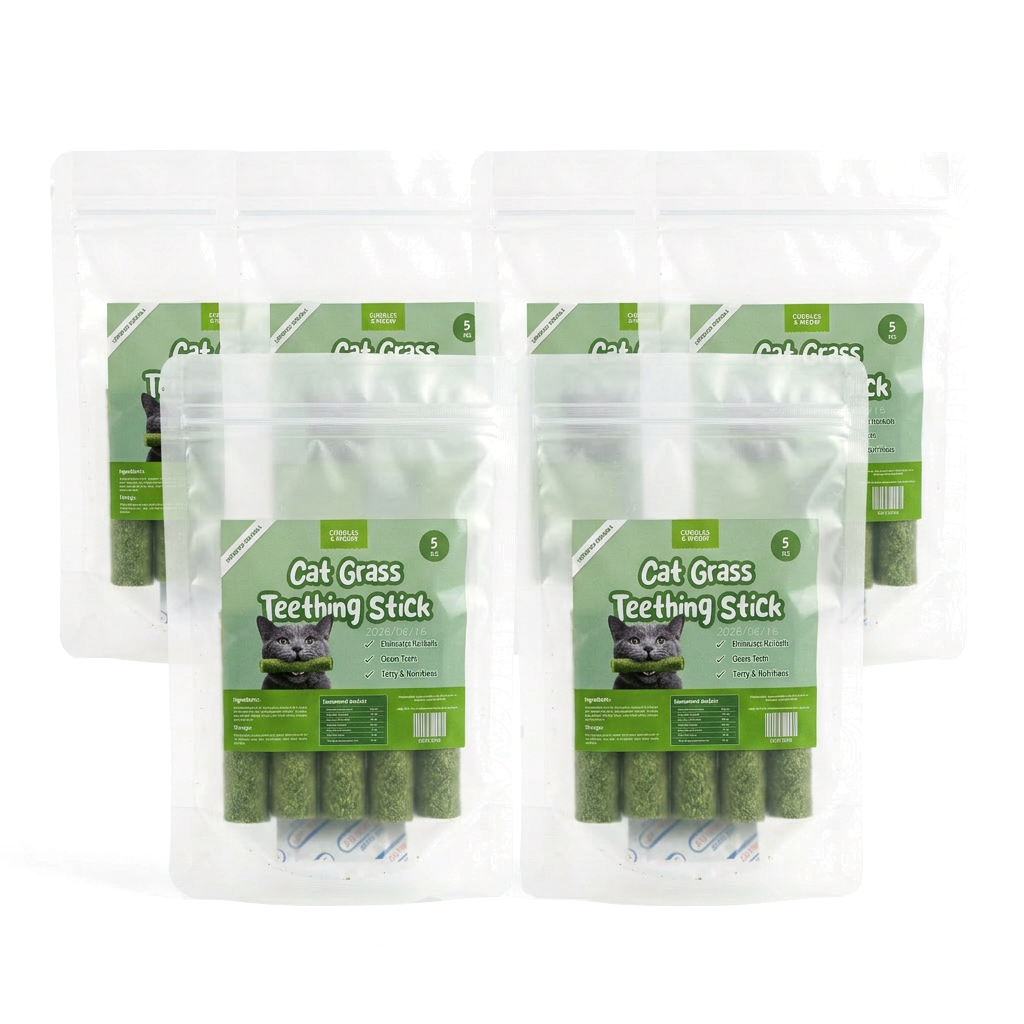 CAT GRASS TEETHING STICK 🐱 🌿 A Tasty Cat-Grass Chew for Treating, Chewing & Play