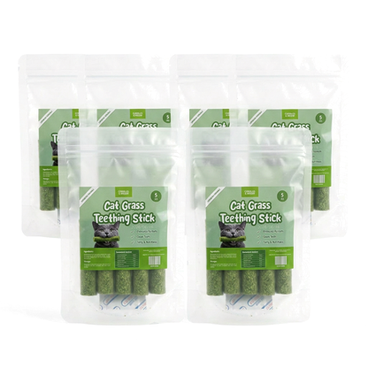 CAT GRASS TEETHING STICK 🐱 🌿 A Tasty Cat-Grass Chew for Treating, Chewing & Play