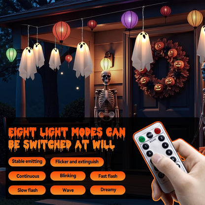 🔥 LAST CHANCE — 50% OFF-Halloween Hanging Ghost Lights 10 Glowing Ghosts for a Spooky
