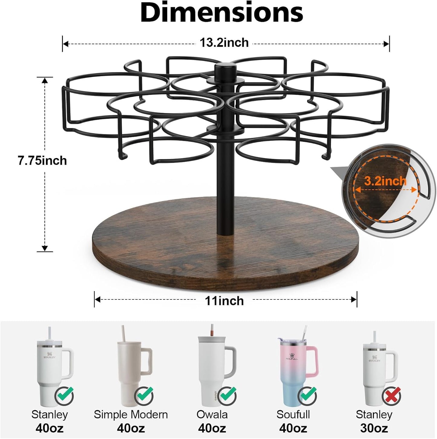 Rotating Stanley Cup Organizer Holder（69.99）