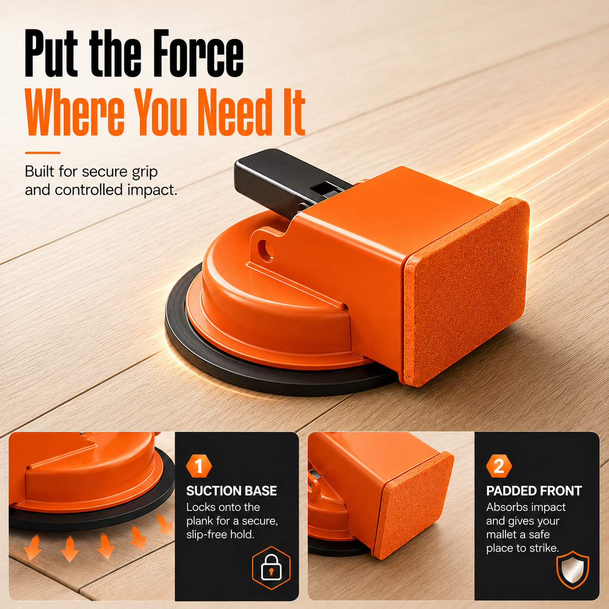 Fixaro® Floor Gap Fixer Tool with Vacuum Suction Cup