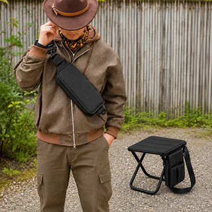 🔥 Outdoor Essential: Portable Folding Stool with Shoulder Strap