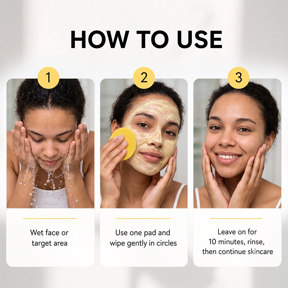 Glowmira® Turmeric & Kojic Cleansing Pads – 20-Count Daily Face Pads