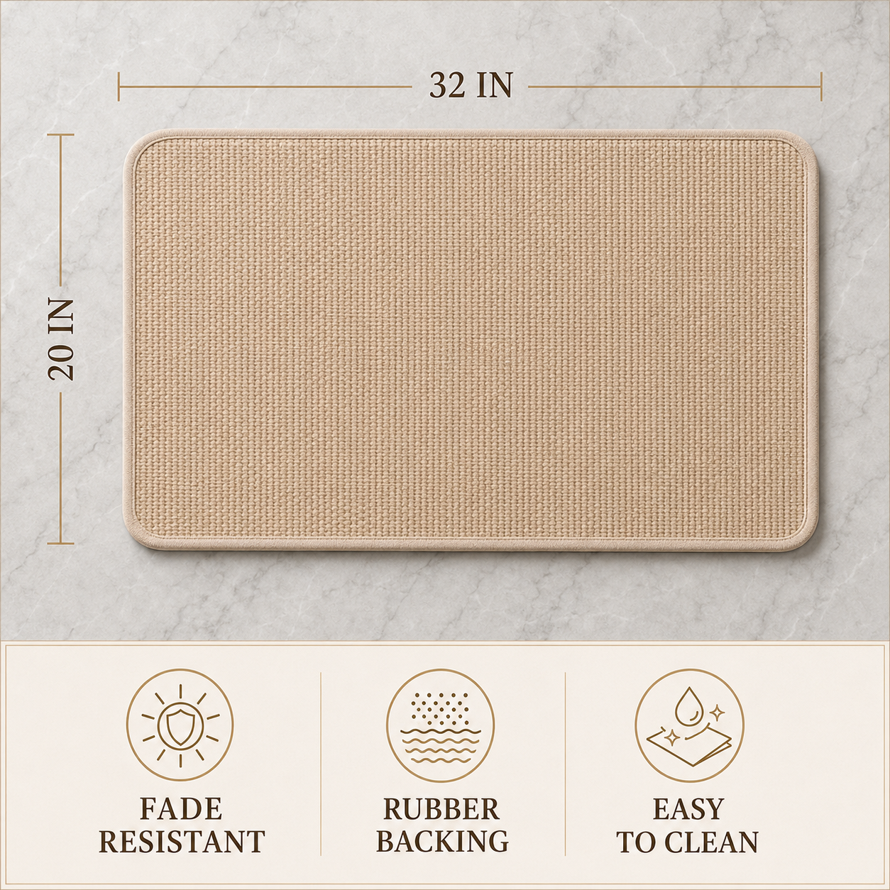 Absorbent Non-Slip Bath Mat