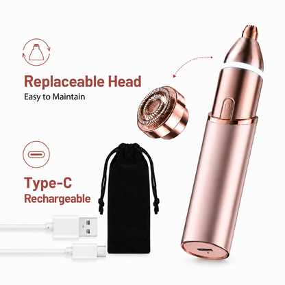 Dluvivo® Dual-Head Electric yebrow Trimmer Rechargeable Rose