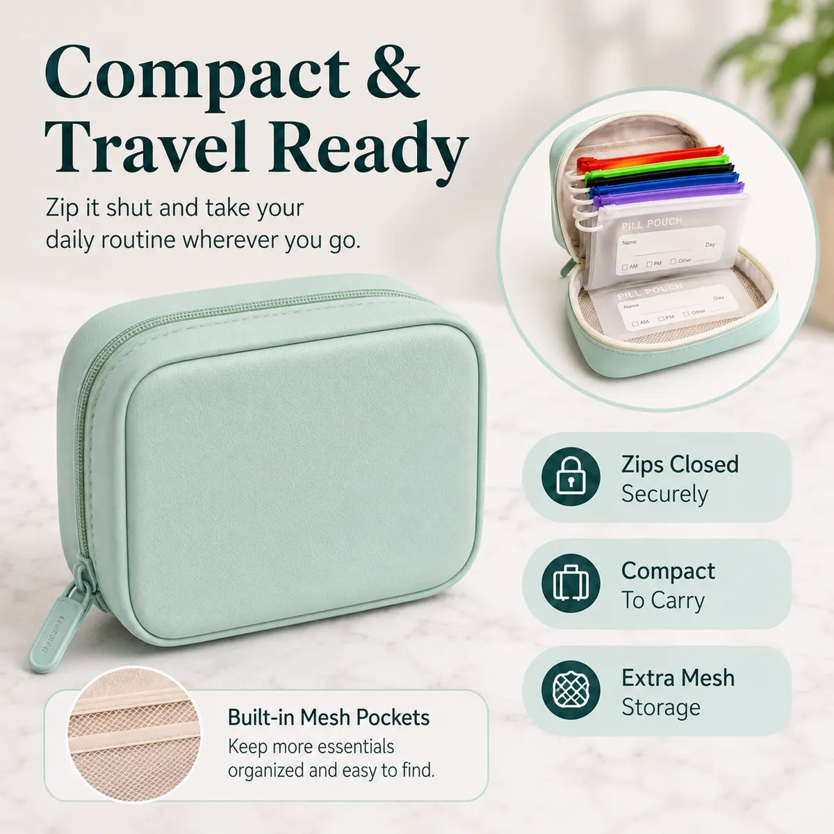 14-Pouch Travel Pill Organizer