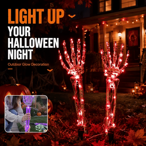 🔥 LAST CHANCE — 50% OFF Dluvivo® Light-Up Skeleton Hand Yard Stakes