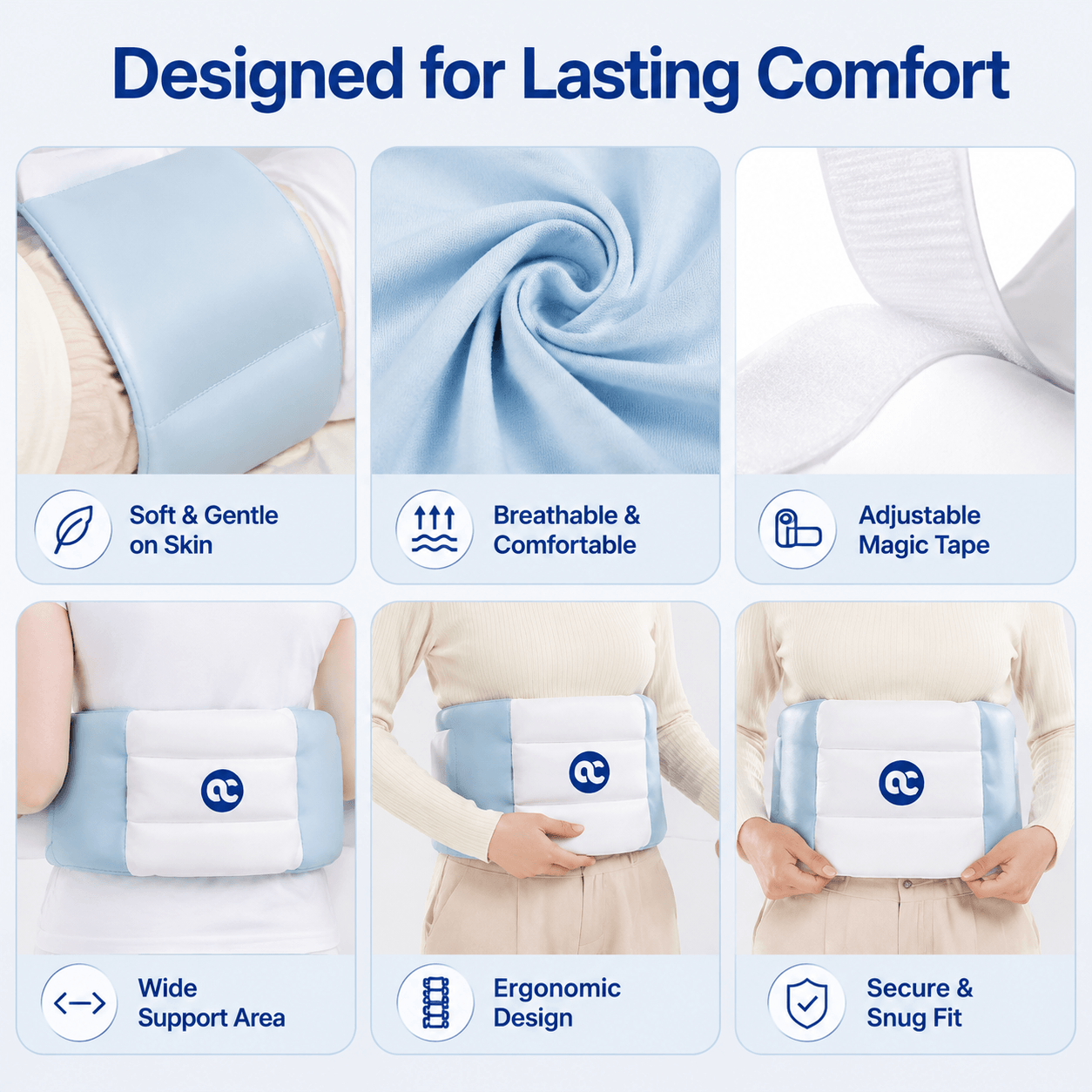 360° Wrap-Around Lumbar Support for Better Sleep and All-Day Comfort