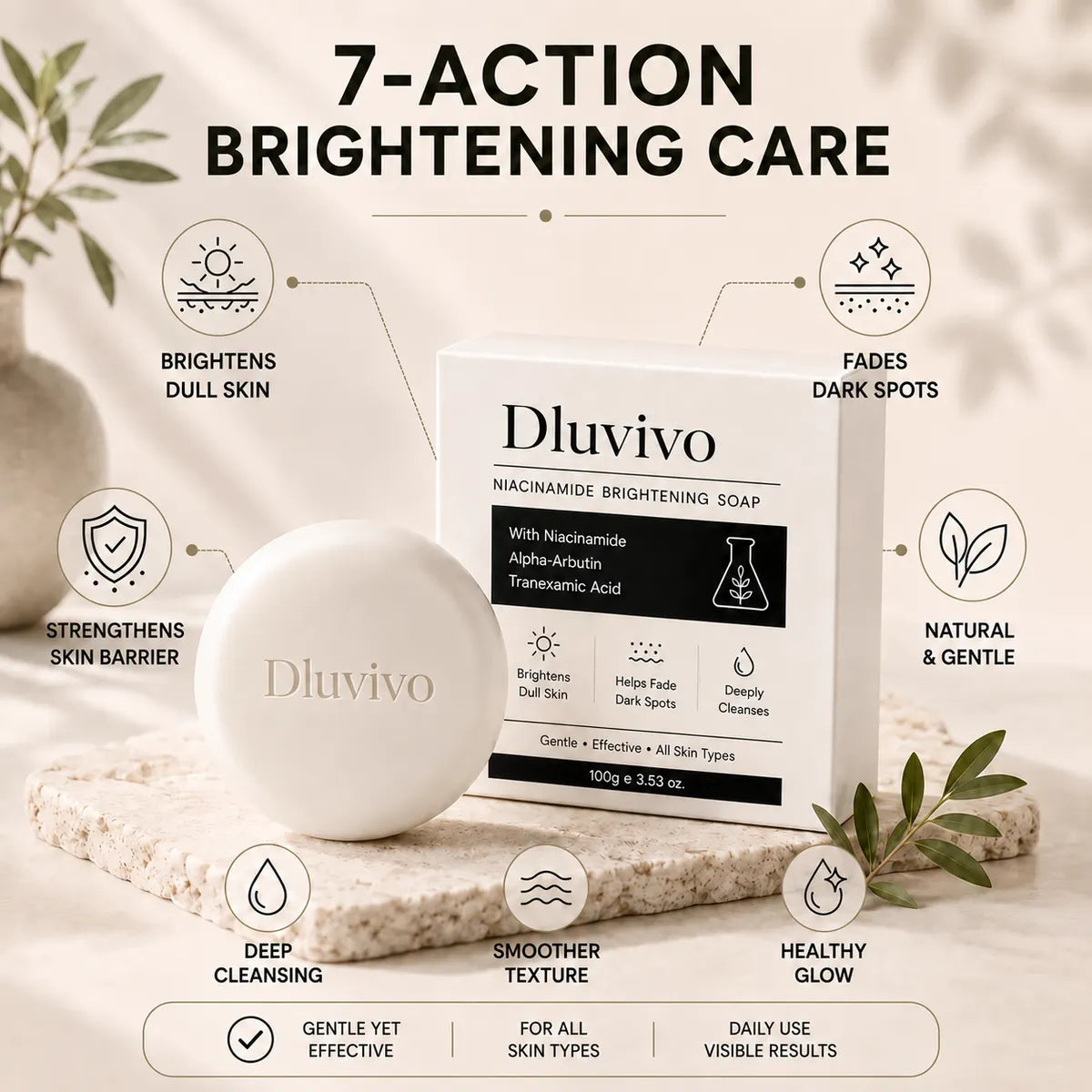 🛁 Niacinamide Brightening Beauty Bar for Dull & Uneven-Looking Skin