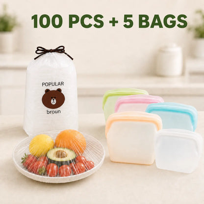 Orveliq® 100PCS Disposable Stretch Food Covers for Bowls & Plates🛒