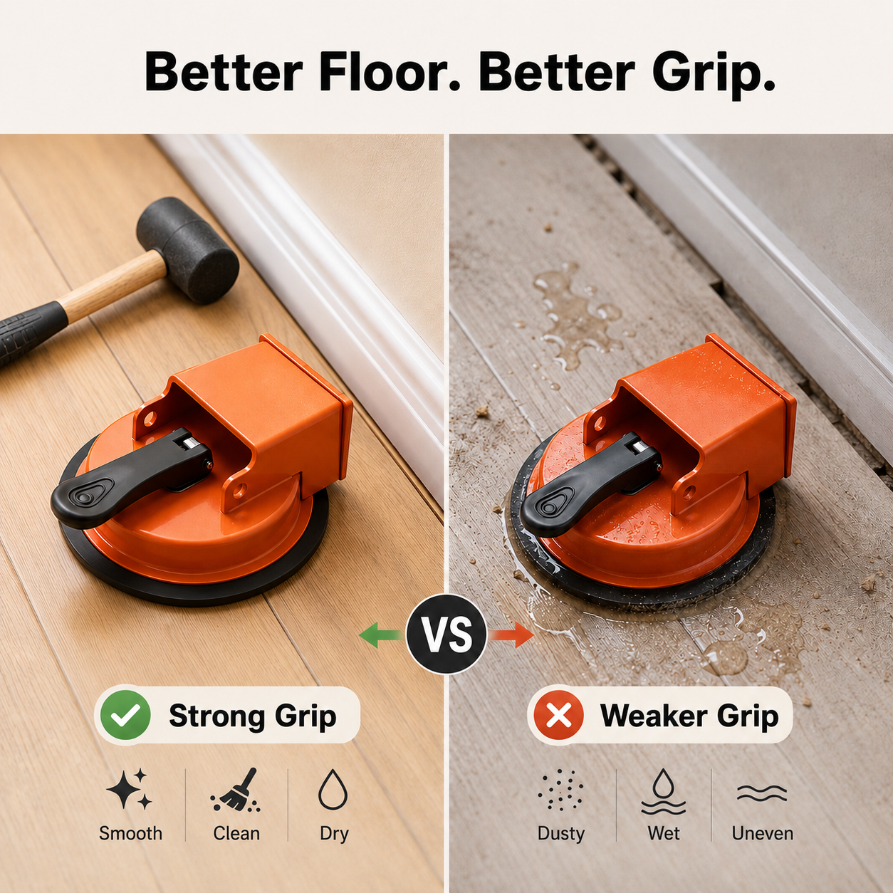 Fixaro® Floor Gap Fixer Tool with Vacuum Suction Cup