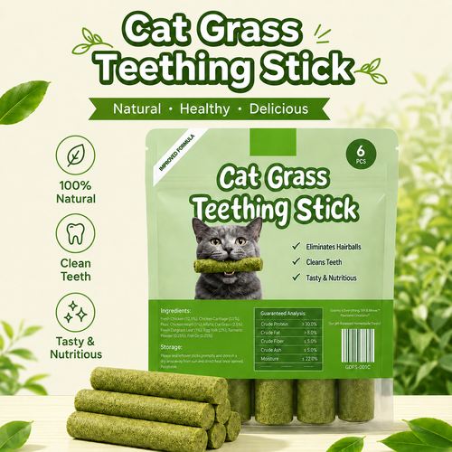 PurrTwig®-CAT GRASS TEETHING STICK 🐱 🌿 A Tasty Cat-Grass Chew for Treating, Chewing & Play（upsell）