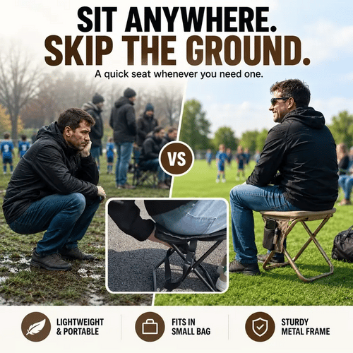 🔥 Outdoor Essential: Portable Folding Stool with Shoulder Strap