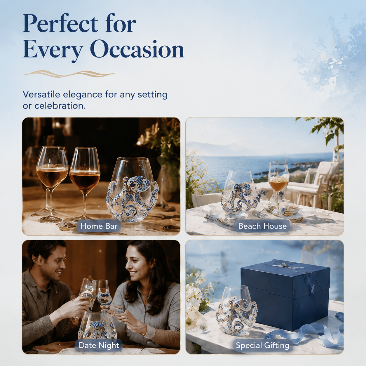 3D Ocean Animal Artisan Glassware Collection