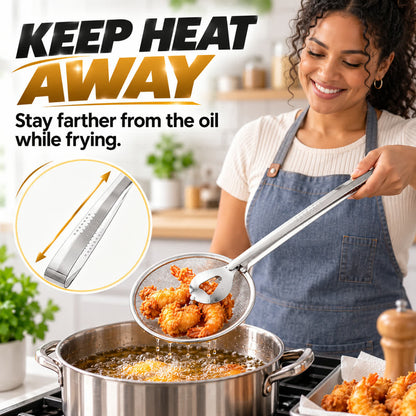 🔥Special Offer 70% - 2-in-1 Strainer Tongs | Frying Made Easier