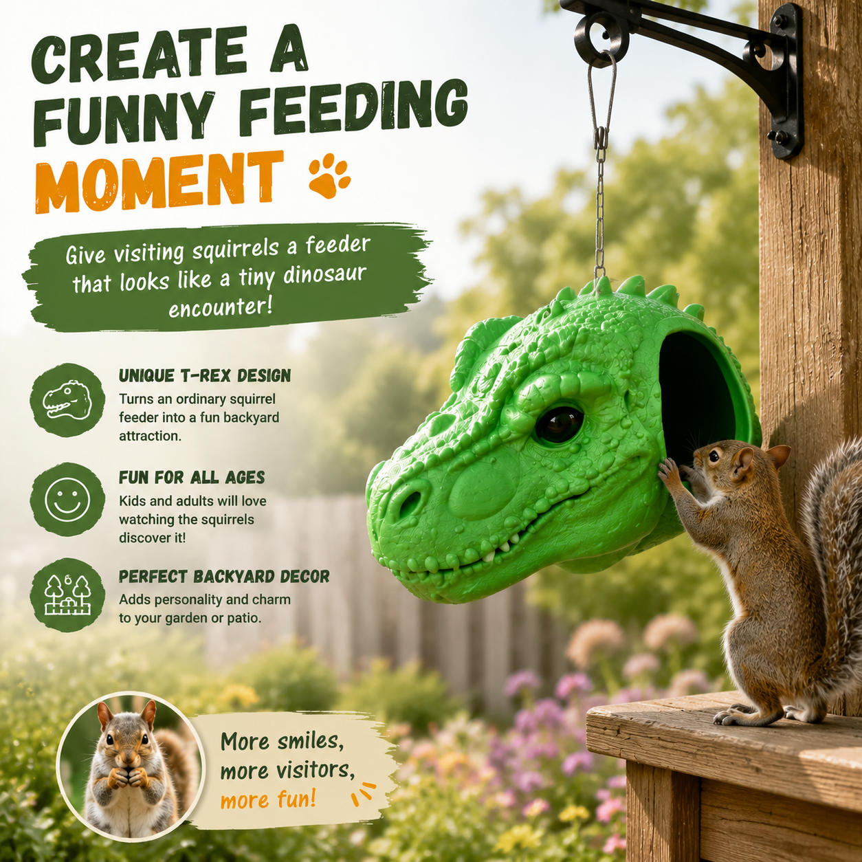 Dluvivo T-Rex Squirrel Feeder