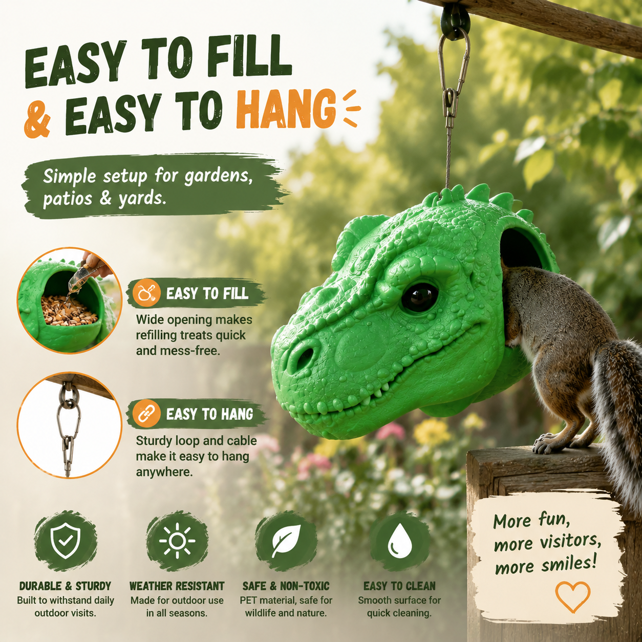 Dluvivo T-Rex Squirrel Feeder