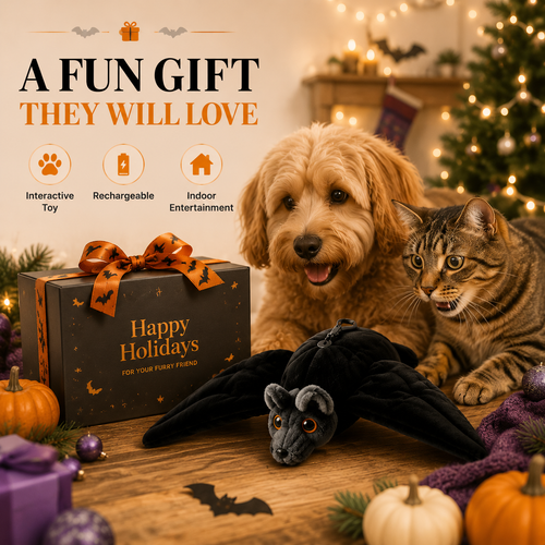 Dluvivo® Flapping Bat Pet Toy – Rechargeable Flapping & Chirping Cat Toy
