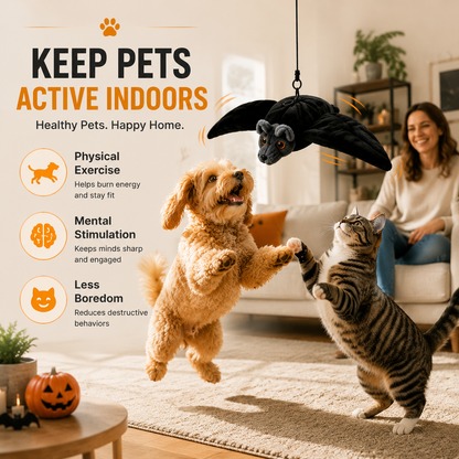 Dluvivo® Flapping Bat Pet Toy – Rechargeable Flapping & Chirping Cat Toy