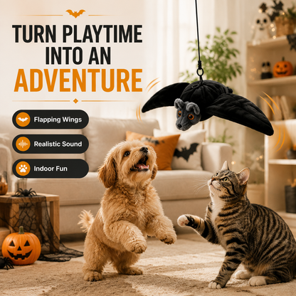 Dluvivo® Flapping Bat Pet Toy – Rechargeable Flapping & Chirping Cat Toy