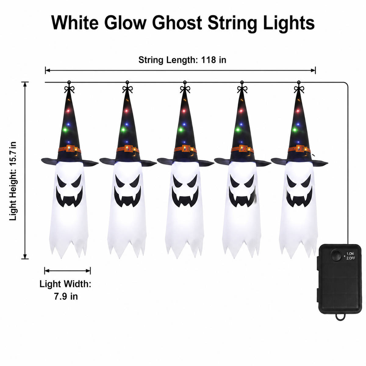 🔥 LAST CHANCE — 50% OFF-Halloween Hanging Ghost Lights 10 Glowing Ghosts for a Spooky