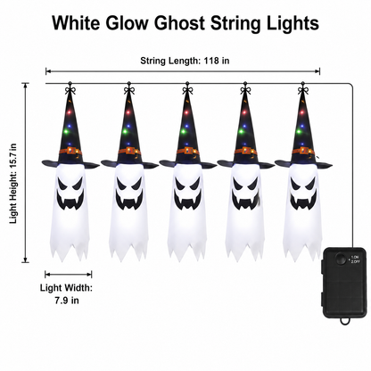 🔥 LAST CHANCE — 50% OFF-Halloween Hanging Ghost Lights 10 Glowing Ghosts for a Spooky