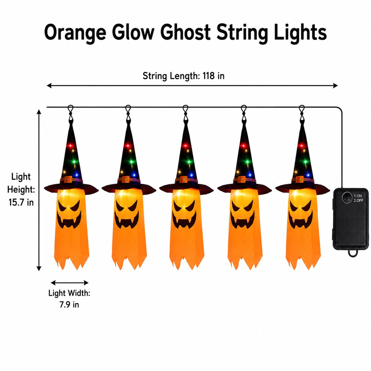 🔥 LAST CHANCE — 50% OFF-Halloween Hanging Ghost Lights 10 Glowing Ghosts for a Spooky