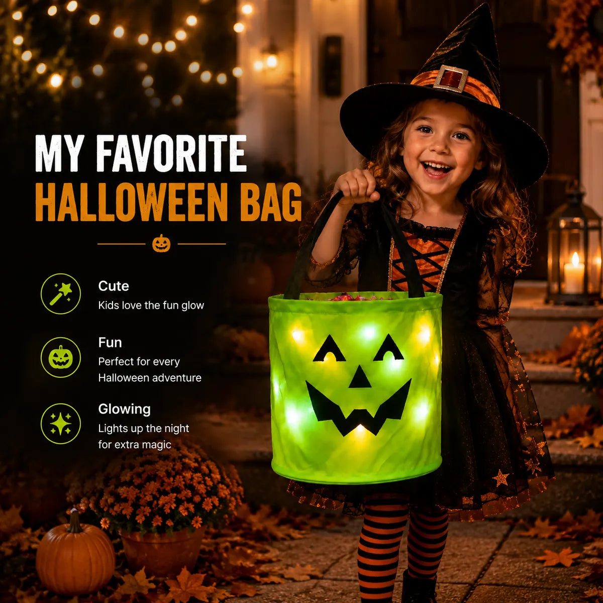 🎃 Halloween Must-Have — Boolume® Light Up Trick or Treat Bags