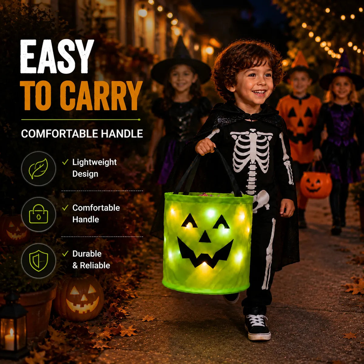 🎃 Halloween Must-Have — Boolume® Light Up Trick or Treat Bags