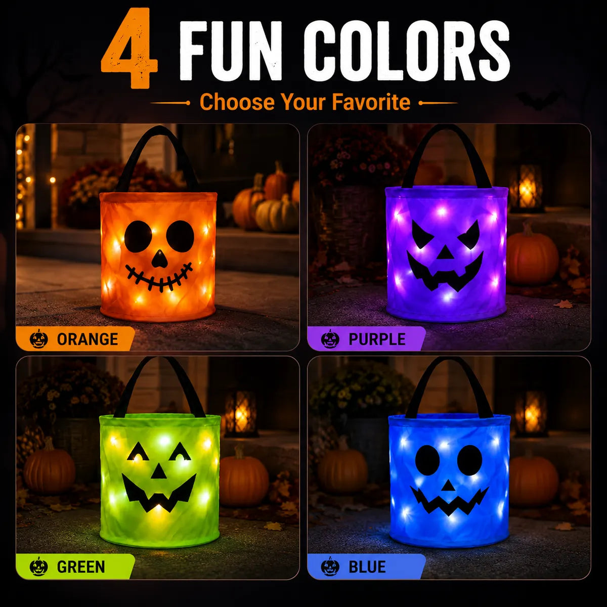 🎃 Halloween Must-Have — Boolume® Light Up Trick or Treat Bags