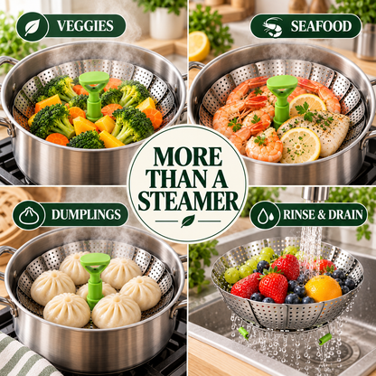 🔥Flash Deal 70% – Adjustable Stainless Steel Steamer Basket