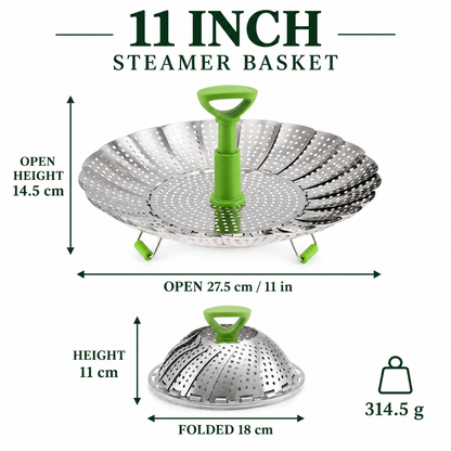 🔥Flash Deal 70% – Adjustable Stainless Steel Steamer Basket