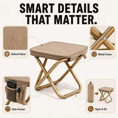 🔥 Outdoor Essential: Portable Folding Stool with Shoulder Strap