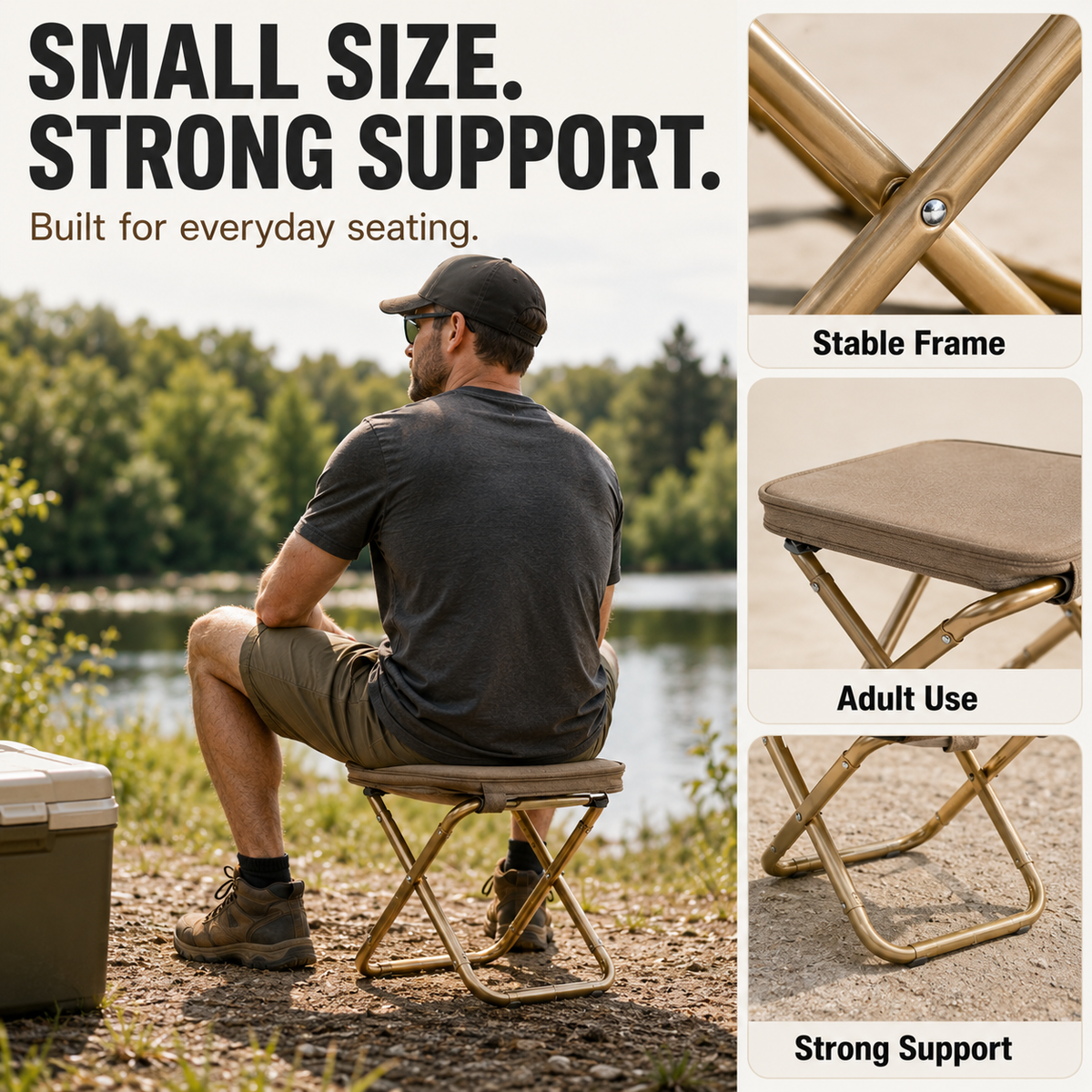 🔥 Outdoor Essential: Portable Folding Stool with Shoulder Strap