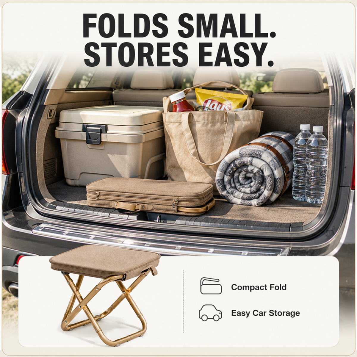 🔥 Outdoor Essential: Portable Folding Stool with Shoulder Strap