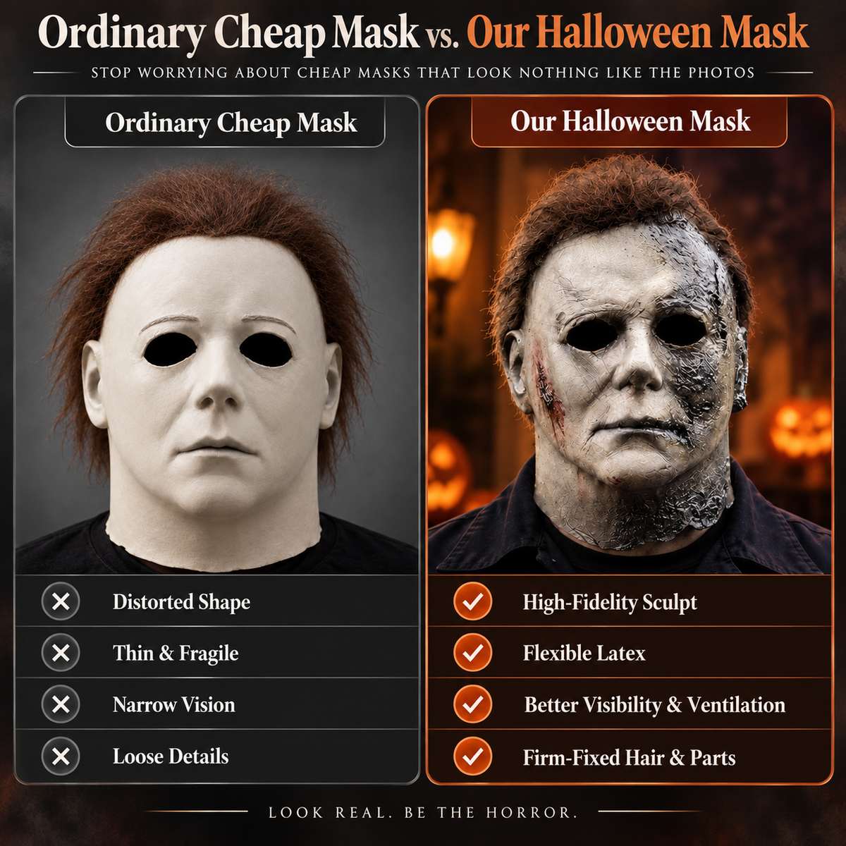 Realistic Horror Mask For Halloween Parties, Cosplay & Costume Events