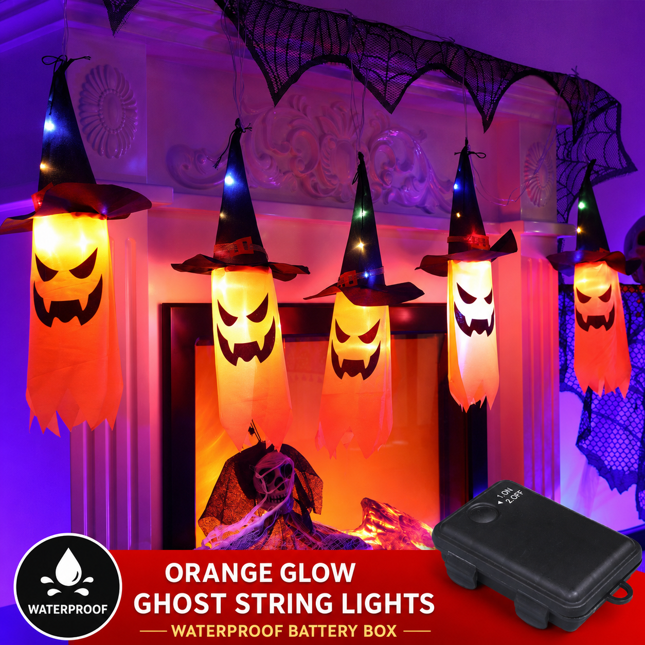 5 × Orange Witch Hats