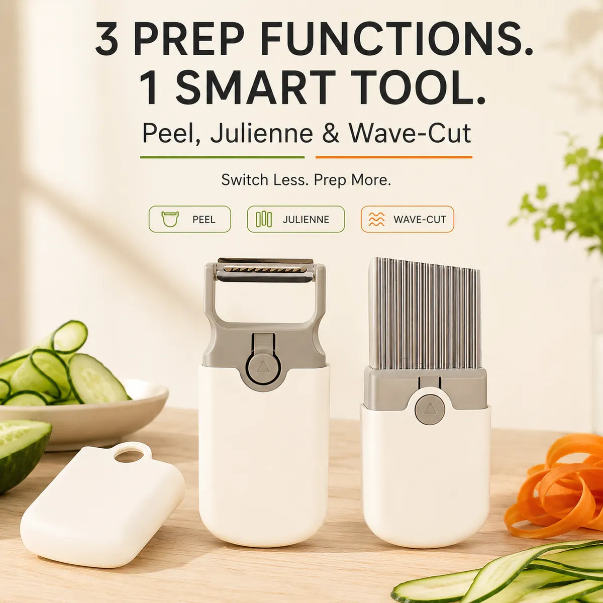 Dluvivo® PrepSwitch 3-in-1 Covered Vegetable Peeler