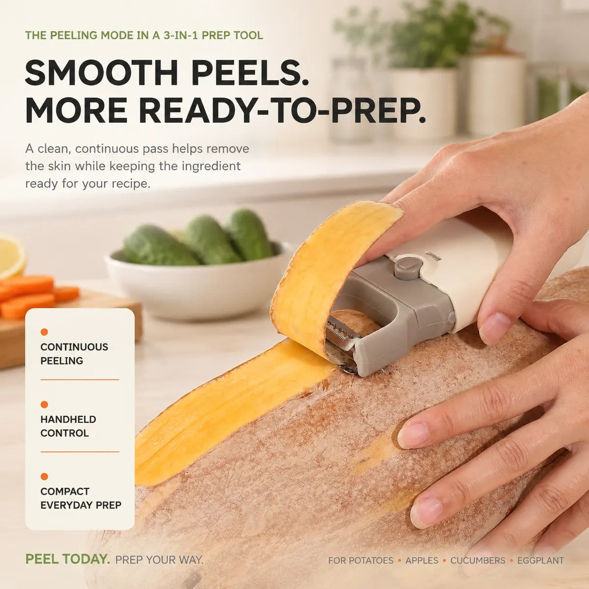 Dluvivo® PrepSwitch 3-in-1 Covered Vegetable Peeler
