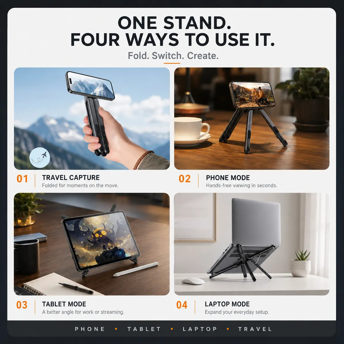 Foldable Multi-Device Stand