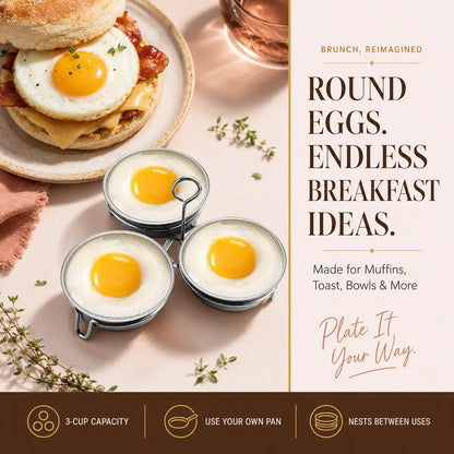Dluvivo® Stainless Steel 3-Cup Egg Poacher