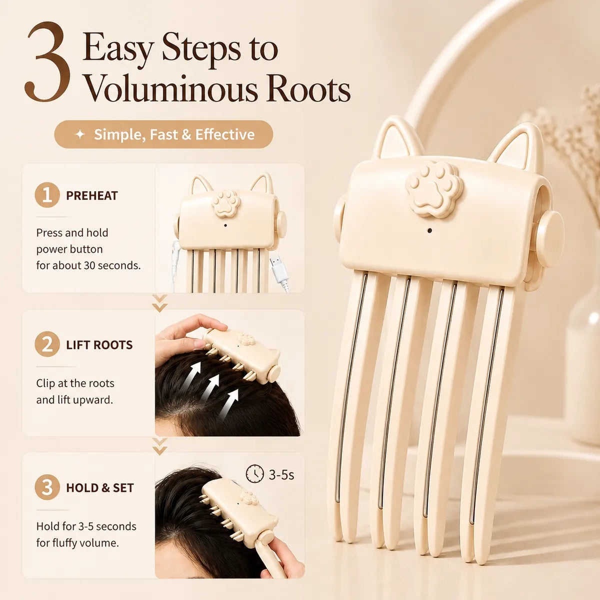 Dluvivo® Heated Hair Volume Clip