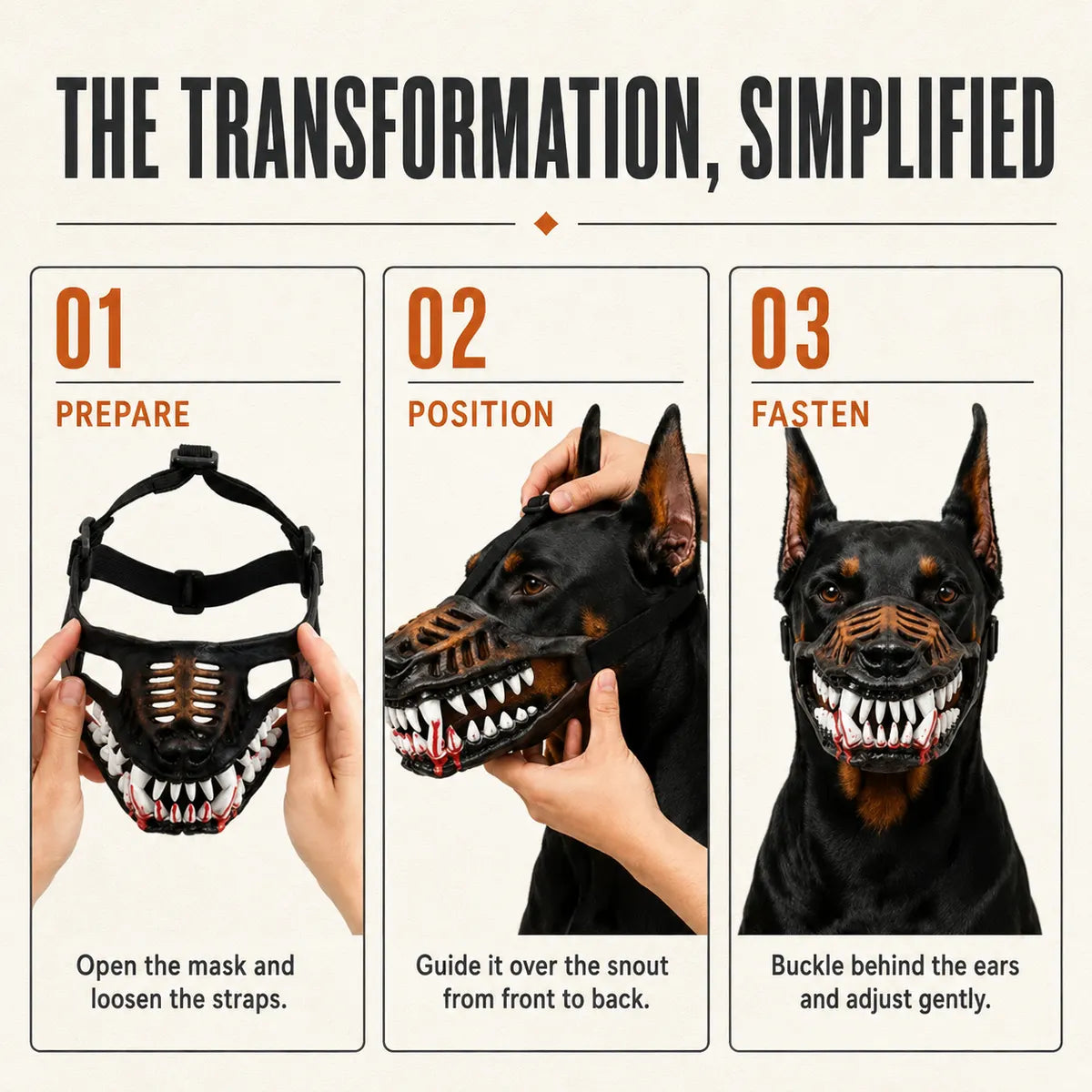 Dluvivo® Monster Muzzle Costume for Dogs Unleash the Halloween Look