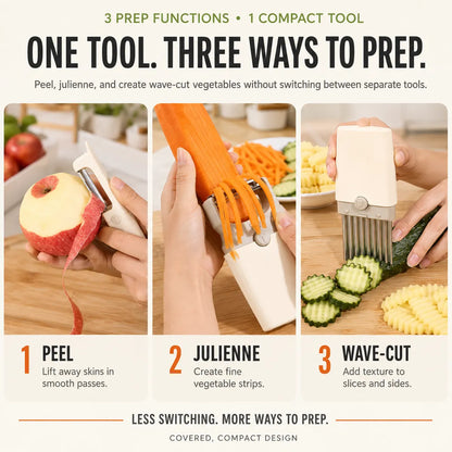 Dluvivo® PrepSwitch 3-in-1 Covered Vegetable Peeler