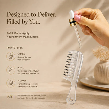 Dluvivo® Root Glow Applicator Scalp OilApplicator Roller Ball Comb